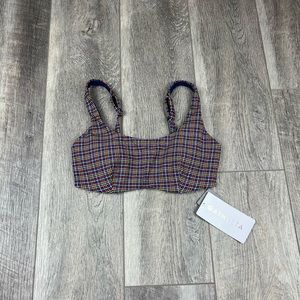 32D Athleta Plaid Bikini Top‎